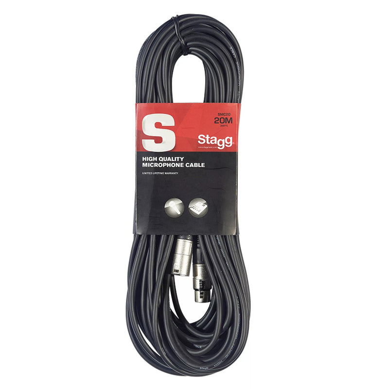 Stagg STAG-SMC20 20m-66Feet XLRFemale-XLRMale Microphone Cable - CABLES - STAGG TOMS The Only Music Shop