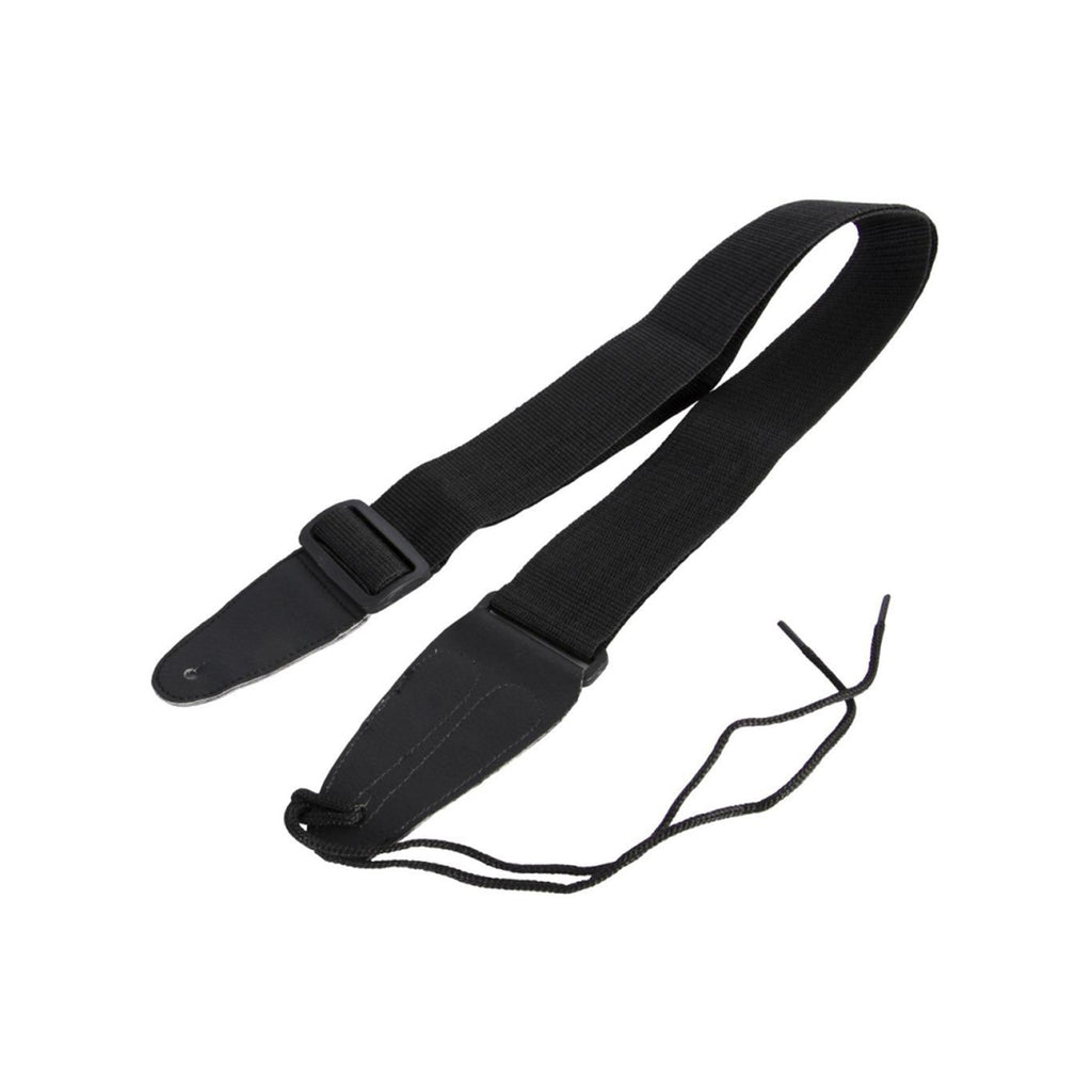 On stage Guitar Strap With Leather Ends In Black