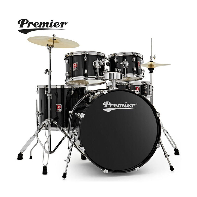 Premier PR225DKBKW Revolution 22inch 5PC Acoustic Drum Kit(Black) - ACOUSTIC DRUM KITS - PREMIER TOMS The Only Music Shop