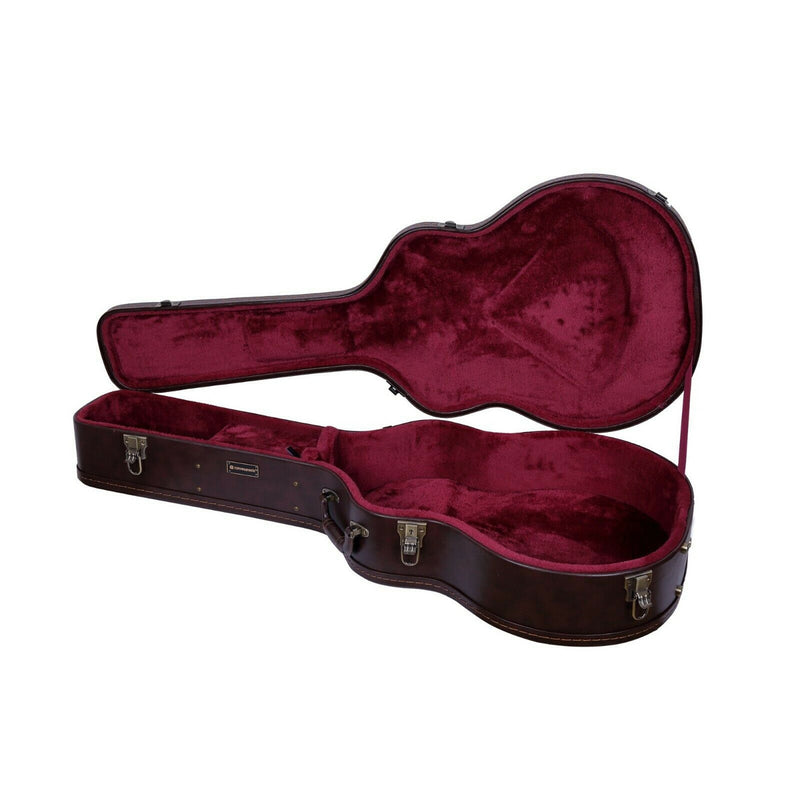 Crossrock CRW600SB Premium Vintage Series Brown Deluxe Acoustic Super Jumbo Guitar Case - GUITAR BAGS AND CASES - CROSSROCK - TOMS The Only Music Shop