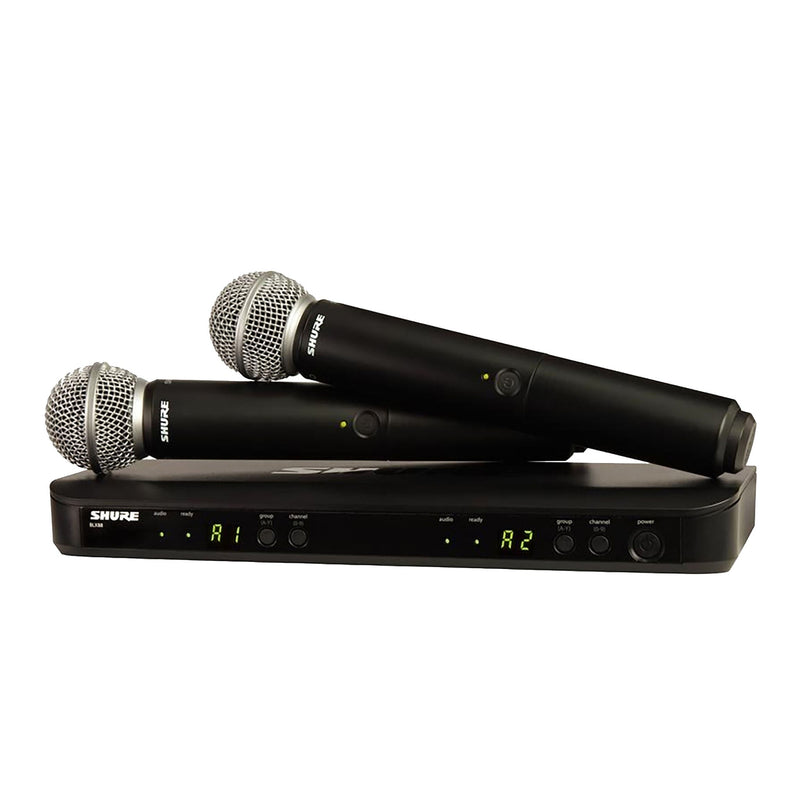 Shure BLX288/SM58 - Wireless Dual Vocal System with Two SM58 Handheld Transmitters (863 MHz – 865 MHz) - WIRELESS SYSTEMS - SHURE - TOMS The Only Music Shop
