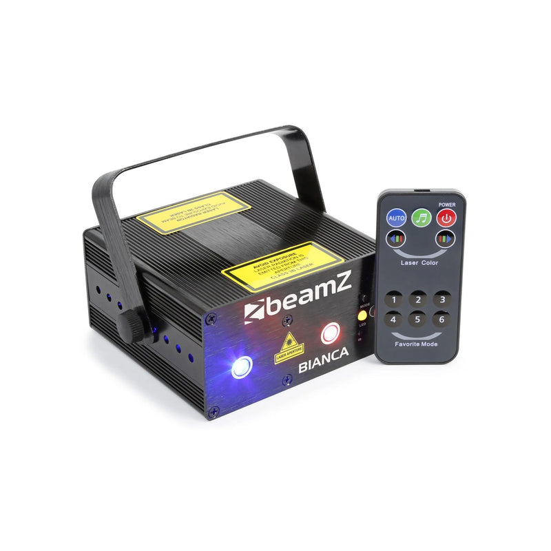 Beamz 151.316B BIANCA DOUBLE LASER 330MW RGB GOBO WITH REMOTE - LASERS - BEAMZ TOMS The Only Music Shop