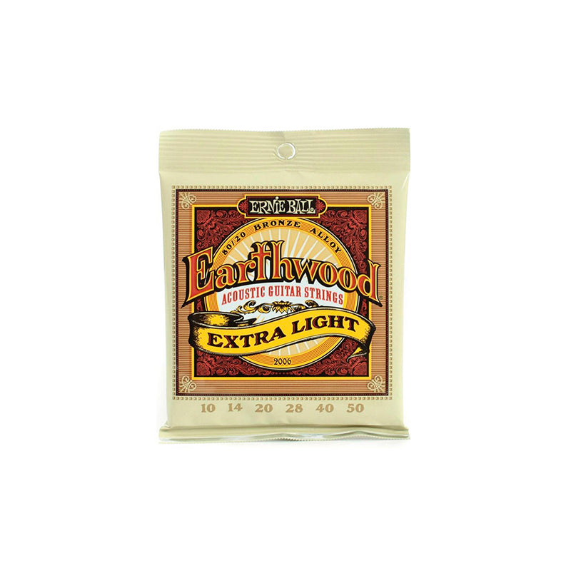 Ernie Ball 2006 Extra Light Earthwood 80/20 Bronze Acoustic Strings - .010-.050 - GUITAR STRINGS - ERNIE BALL - TOMS The Only Music Shop