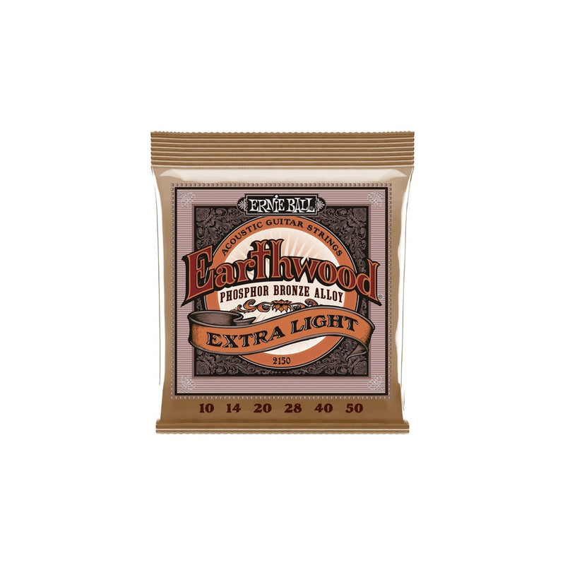 Ernie Ball 2150 Extra Light Earthwood Phosophor Bronze Acoustic Strings - .010-.050 - GUITAR STRINGS - ERNIE BALL - TOMS The Only Music Shop