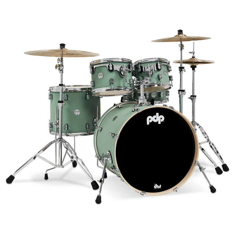 PDP DWPDCM2215SF Concept 5PCE Maple Satin Seaform CRHW Acoustic Drum Kit - ACOUSTIC DRUM KITS - PDP TOMS The Only Music Shop