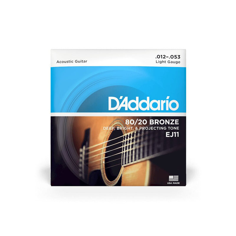 D'Addario EJ11 12-53 Regular Light Set Bronze Acoustic Guitar Strings - ACOUSTIC GUITAR STRINGS - D'ADDARIO - TOMS The Only Music Shop
