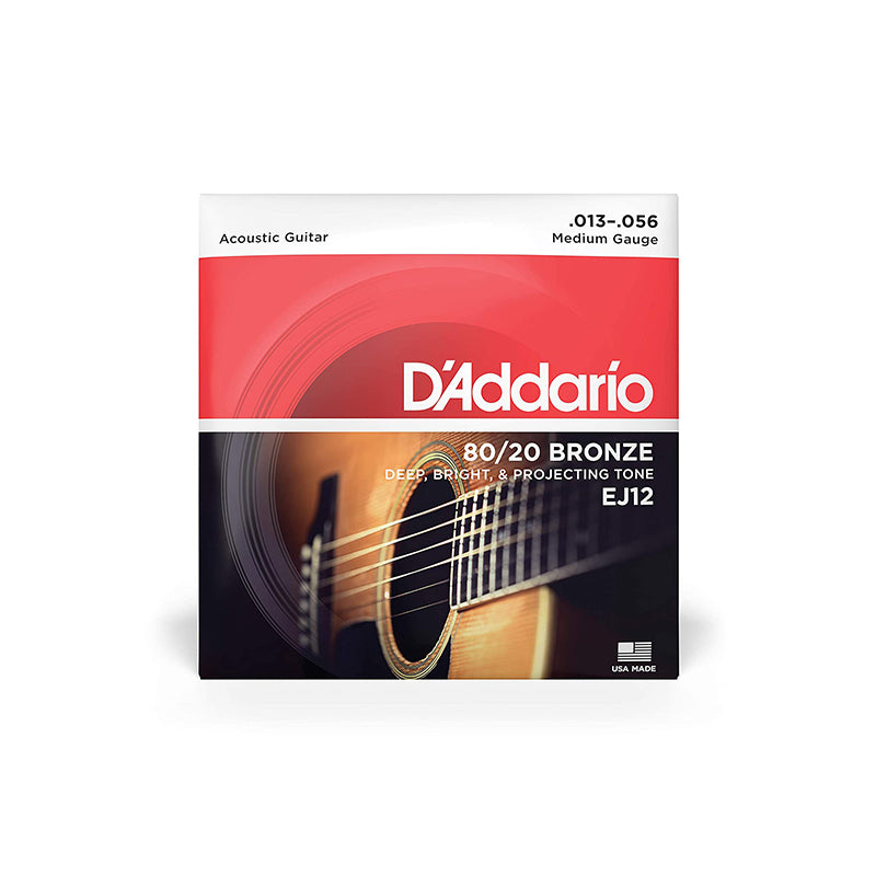 D'Addario EJ12 Medium 80/20 Bronze Acoustic Guitar Strings - .013-.056 - GUITAR STRINGS - D'ADDARIO - TOMS The Only Music Shop