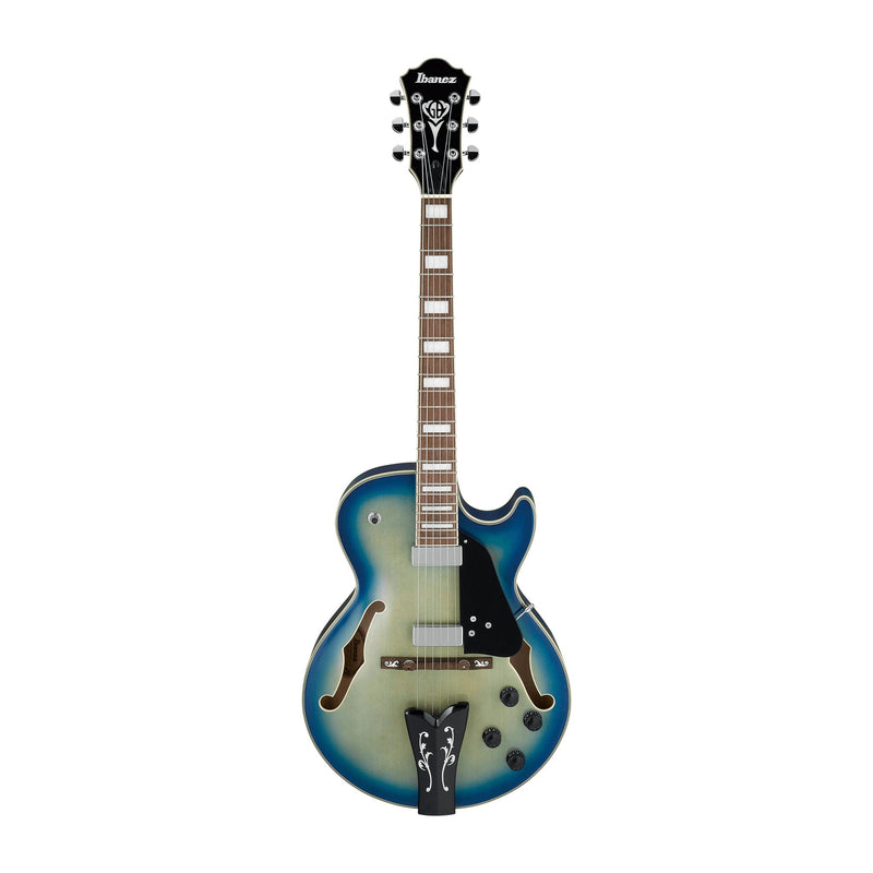 IBANEZ GB10EM-JBB Signature George Benson Hollow-Body Electric Guitar in Jet Blue Burst(JBB) - HOLLOWBODY GUITARS - IBANEZ - TOMS The Only Music Shop