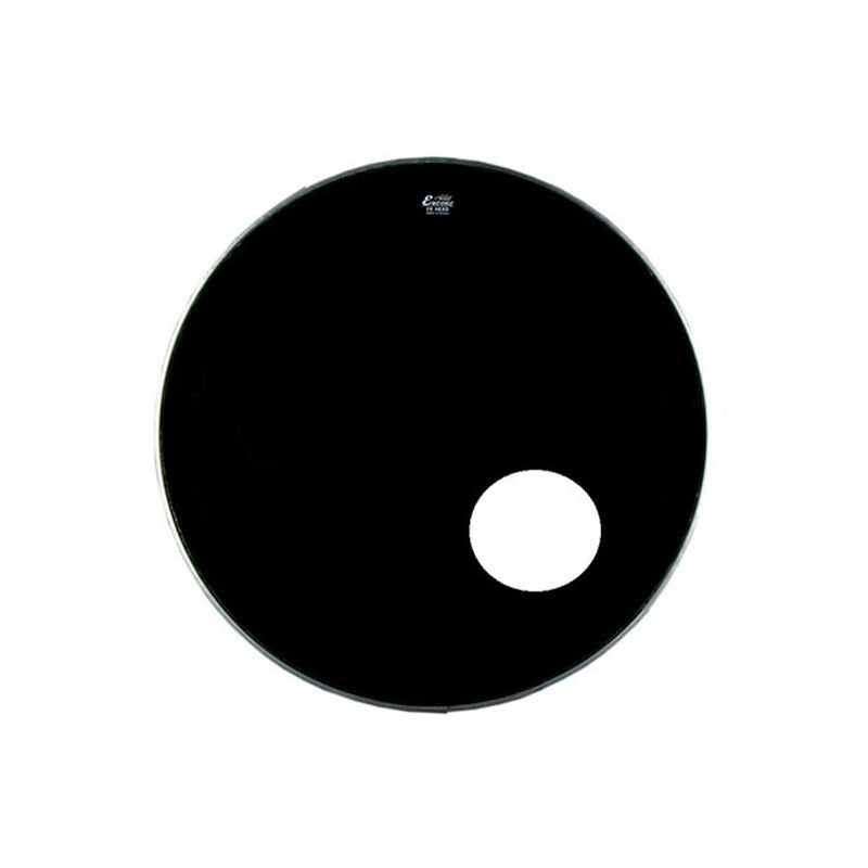 REMO Encore 20" Ebony Bass Drumhead with Sound Hole - DRUM HEADS - REMO - TOMS The Only Music Shop