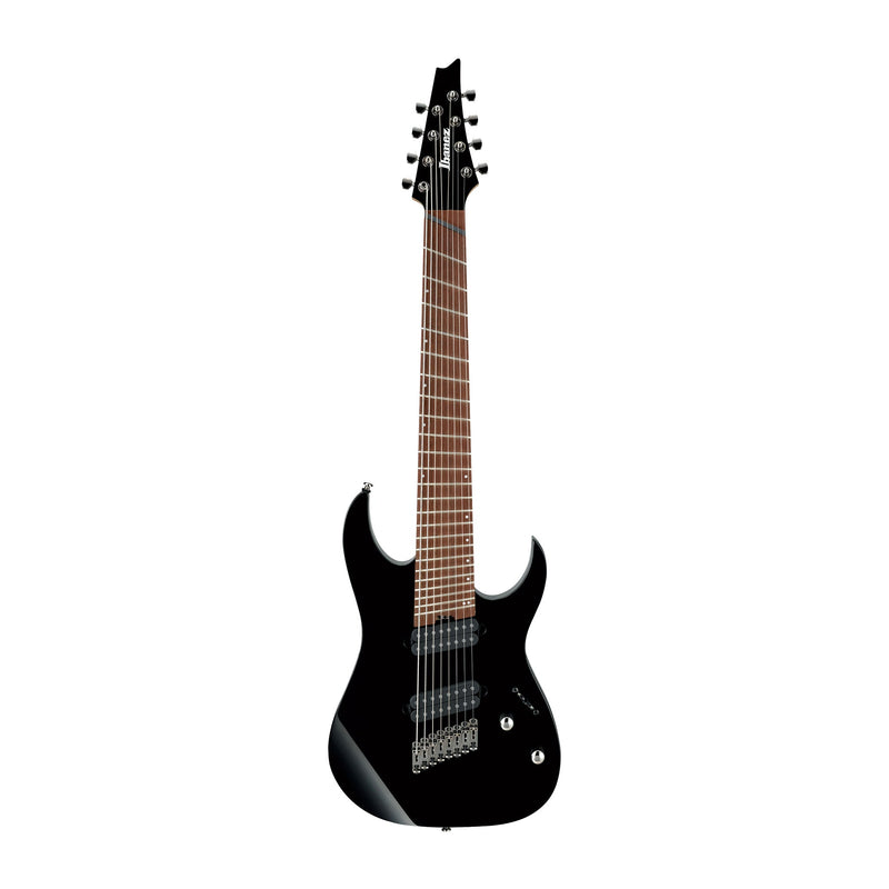Ibanez RGMS8-BK Iron Label Multi-Scale 8 String in Black Electric Guitar